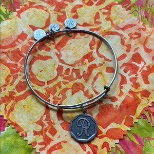 Silver Tone Ani and Alex Charm Bangle Bracelet